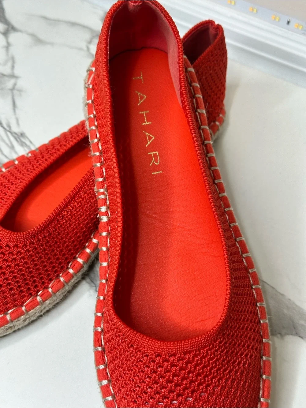 Tahari Knit Espadrille Flats Red Size 6.5